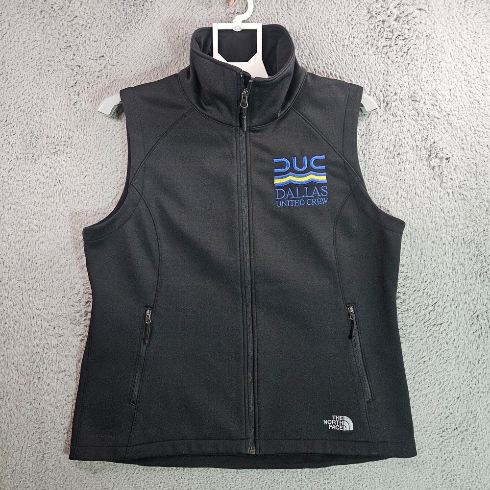 The North Face Vest Men Large Full Zip Mock Neck Black Poly - L